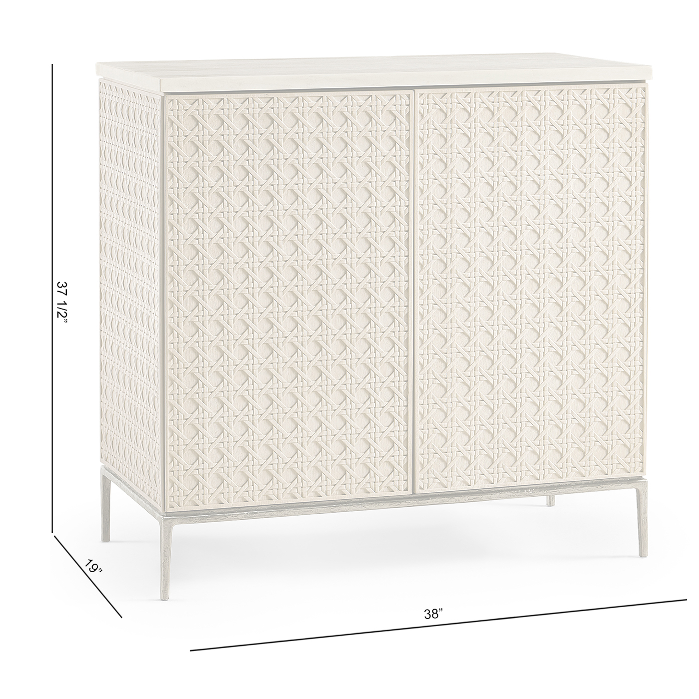 Cnoidal Carved Cane Door Chest