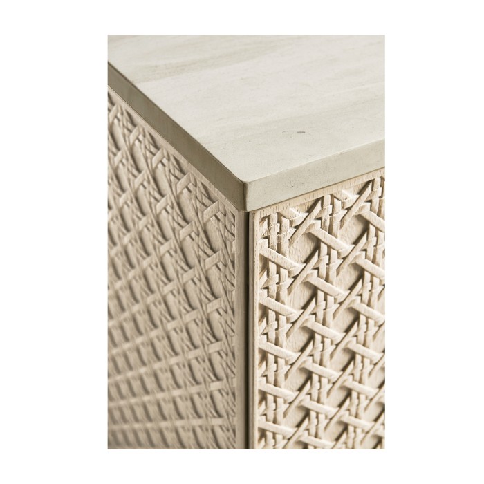 Cnoidal Carved Cane Door Chest