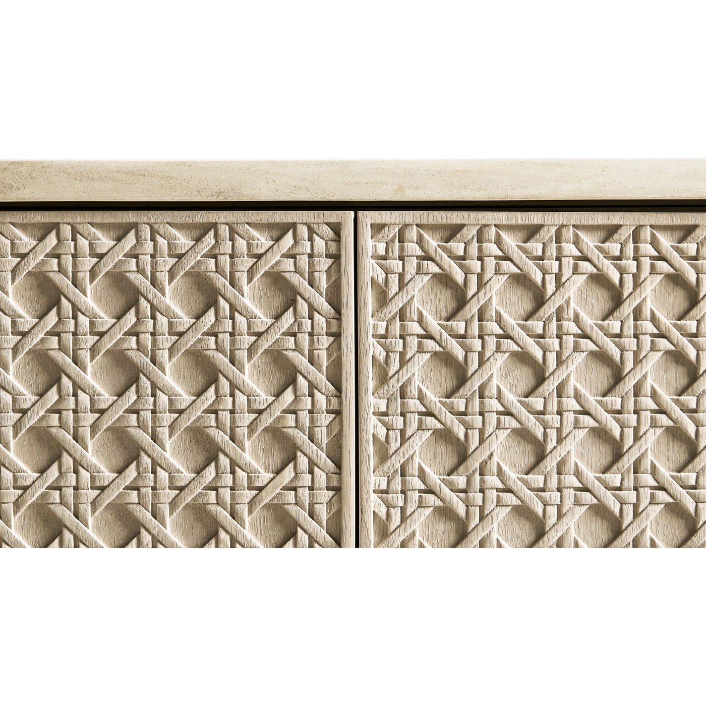 Cnoidal Carved Cane Door Chest