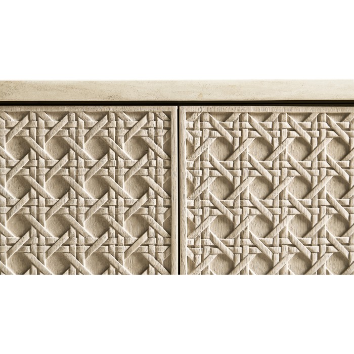 Cnoidal Carved Cane Door Chest