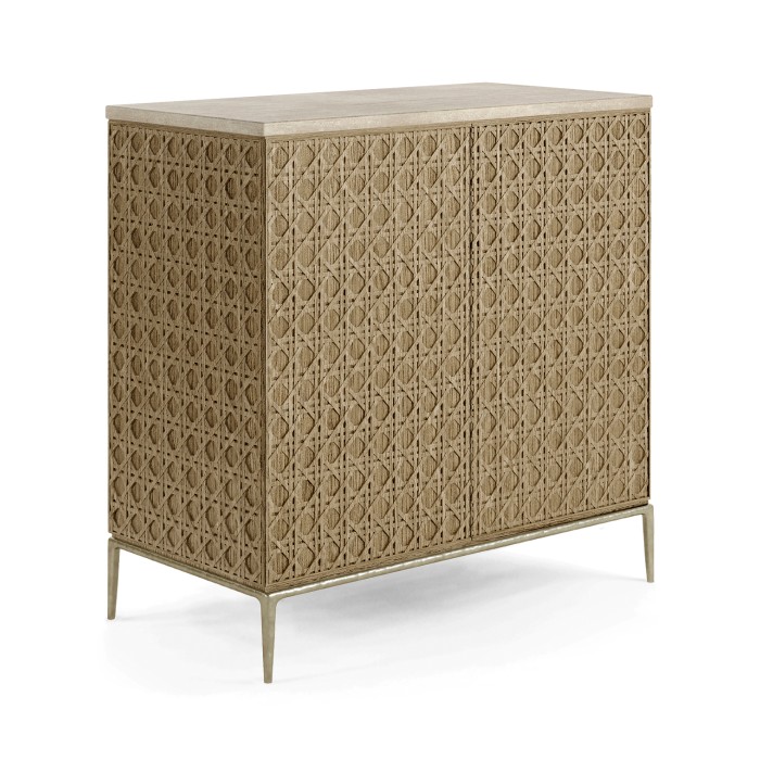 Cnoidal Carved Cane Door Chest