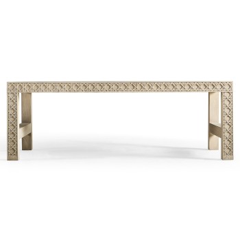 Cnoidal Cane Carved Cocktail Table