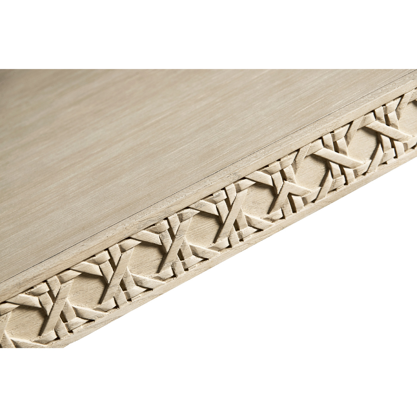 Cnoidal Cane Carved Cocktail Table