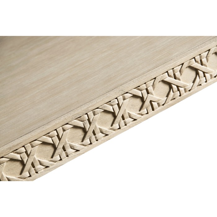 Cnoidal Cane Carved Cocktail Table
