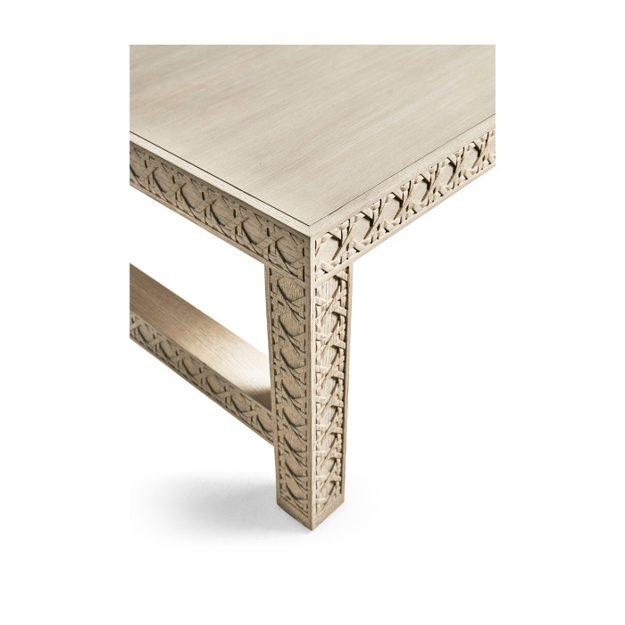 Cnoidal Cane Carved Cocktail Table