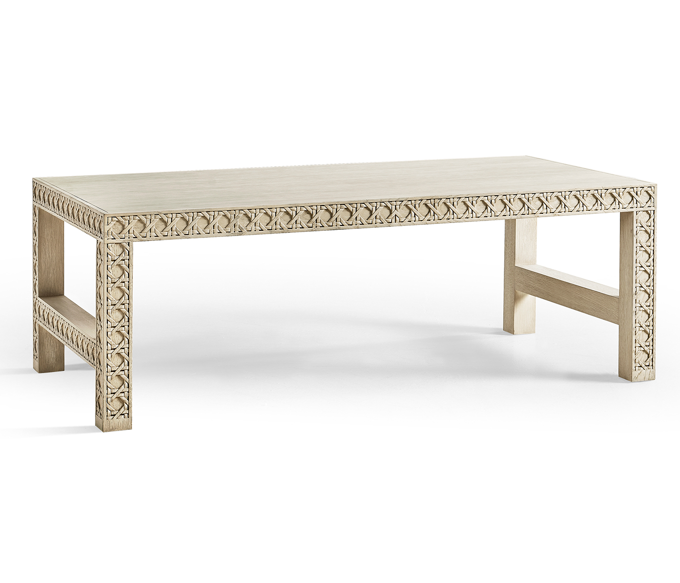 Cnoidal Cane Carved Cocktail Table