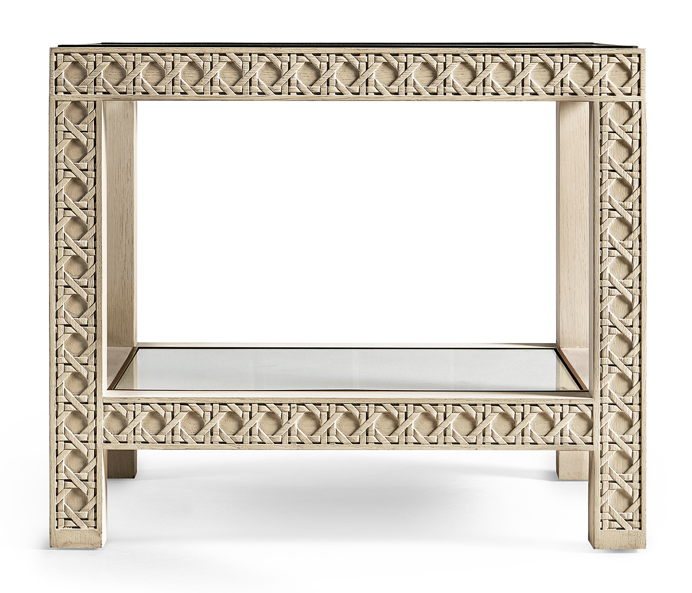 Cnoidal Cane Carved End Table