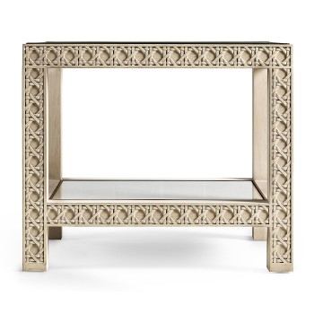 Cnoidal Cane Carved End Table