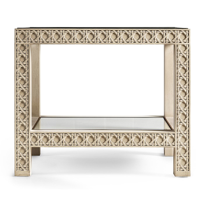 Cnoidal Cane Carved End Table
