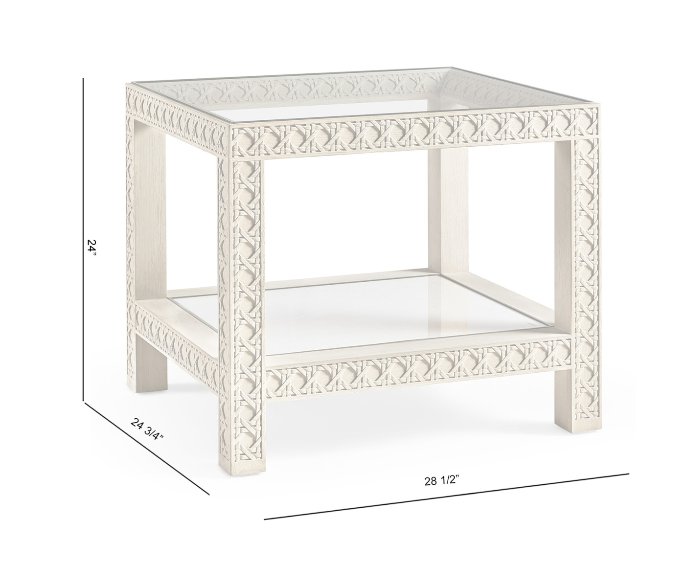 Cnoidal Cane Carved End Table