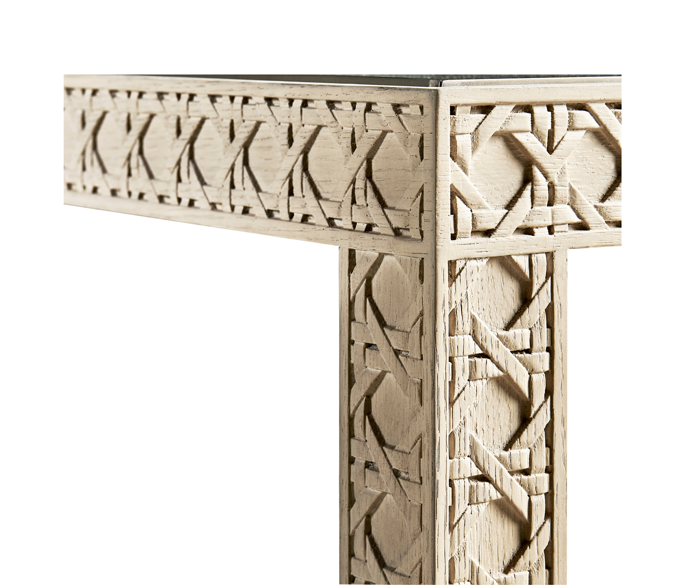 Cnoidal Cane Carved End Table