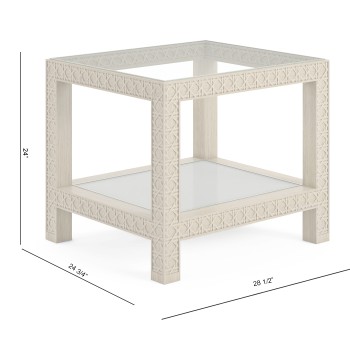 Cnoidal Cane Carved End Table