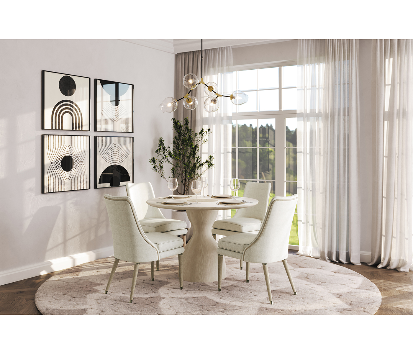 Seamount Oak Pedestal Table