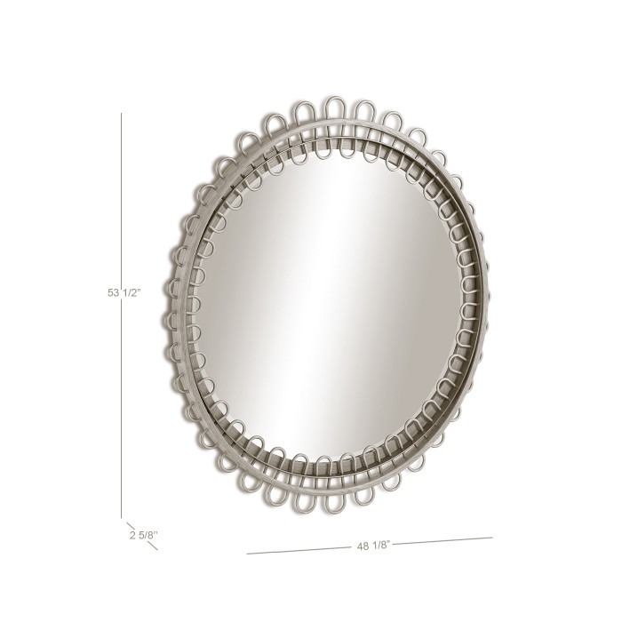 Vorticity Oval Rattan Mirror