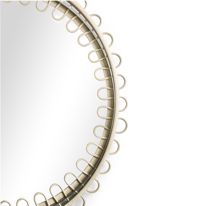 Vorticity Oval Rattan Mirror