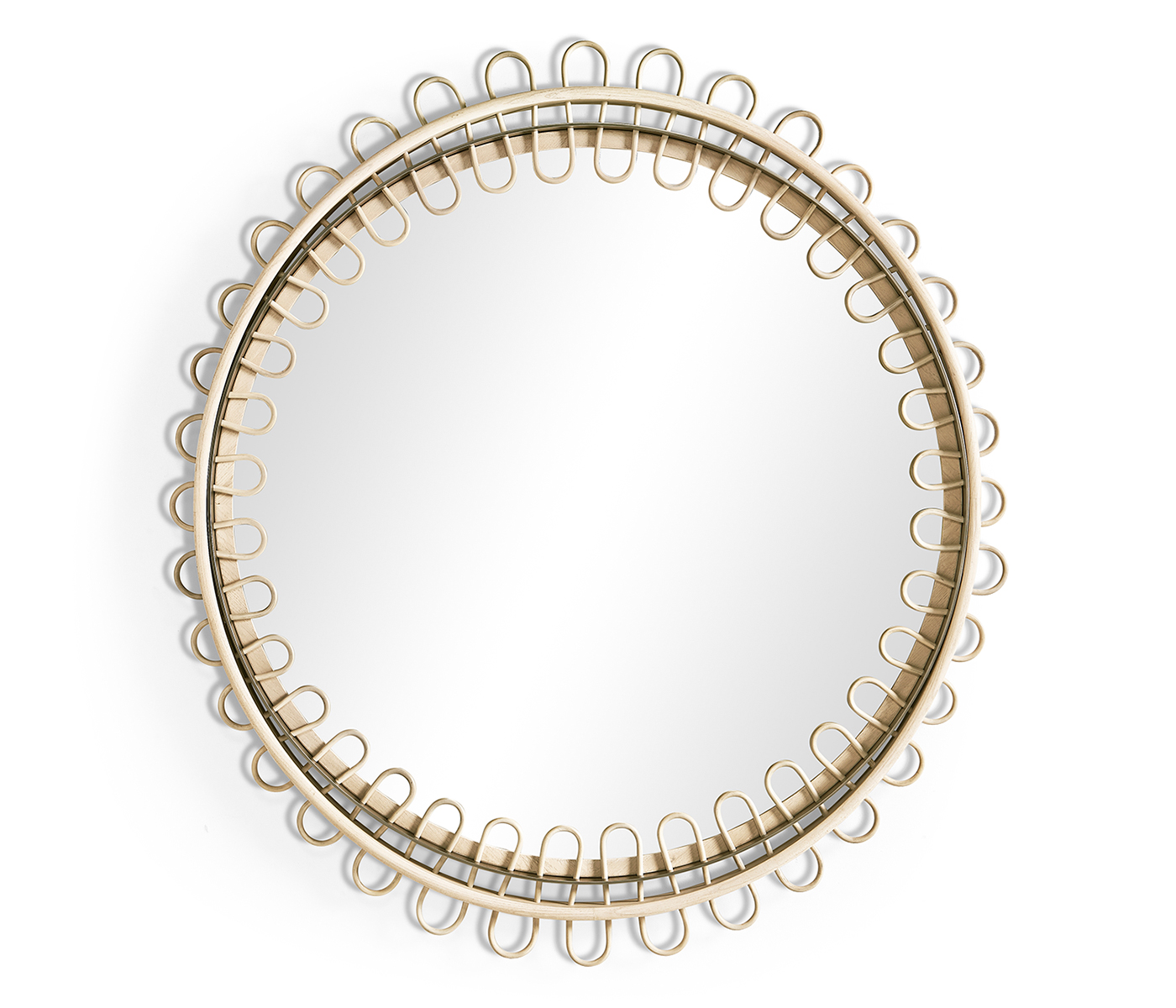 Vorticity Oval Rattan Mirror