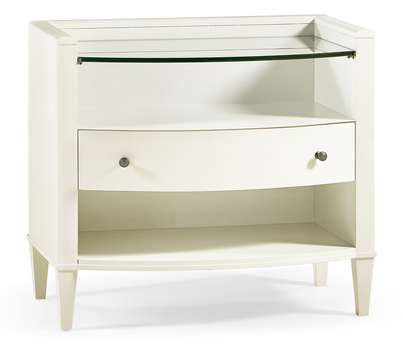 Coy Glass Shelf Nightstand