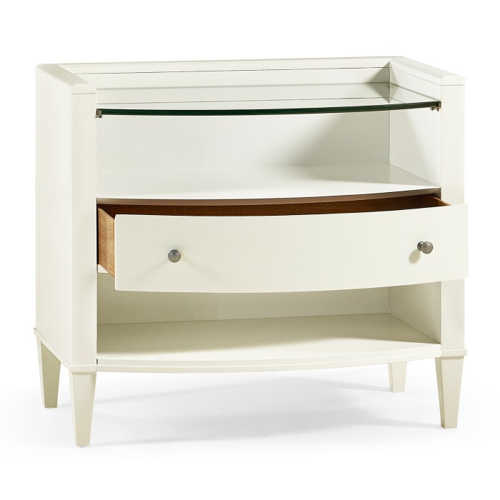 Coy Glass Shelf Nightstand