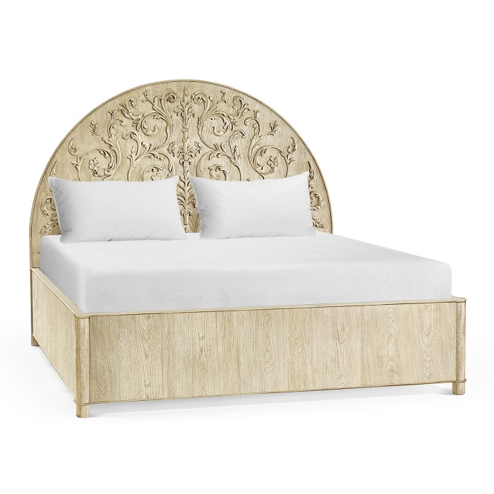 Moon Flower Carved UK King Bed