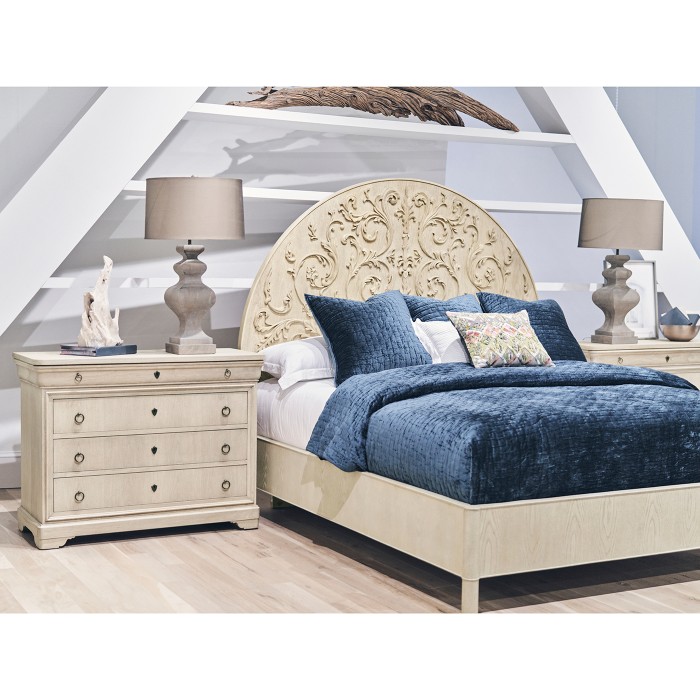 Moon Flower Carved UK King Bed