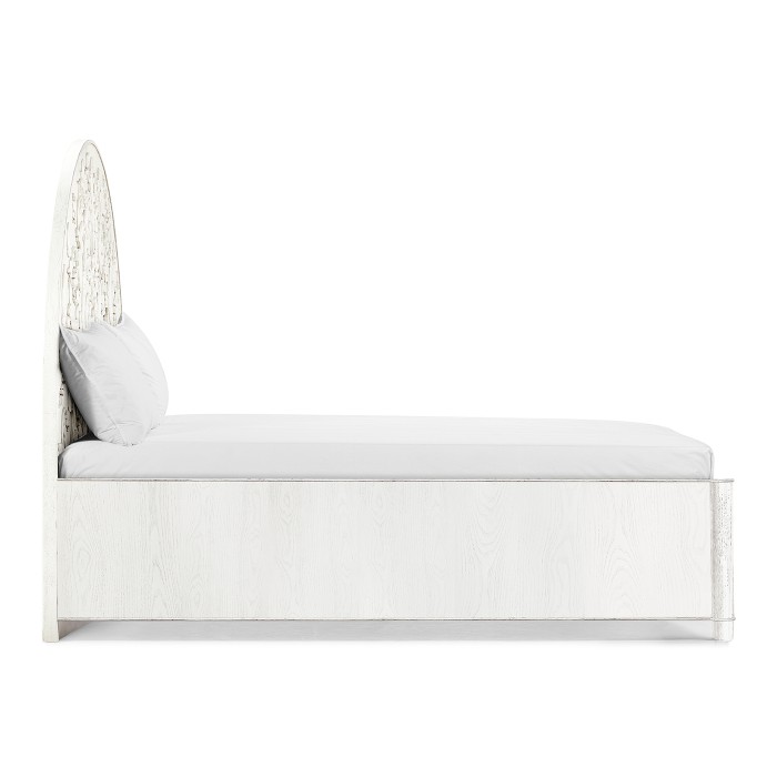 Moon Flower Half Round Carved Panel Bed