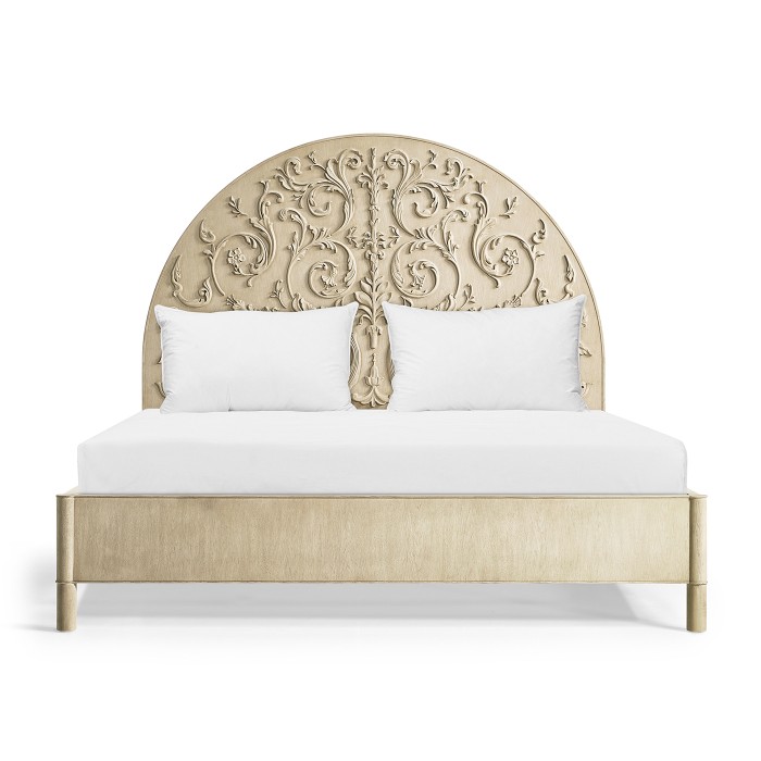 Moon Flower Carved Bed