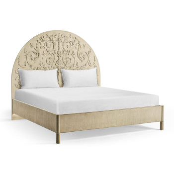 Moon Flower Carved Bed