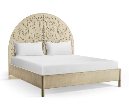 Moon Flower Carved Bed