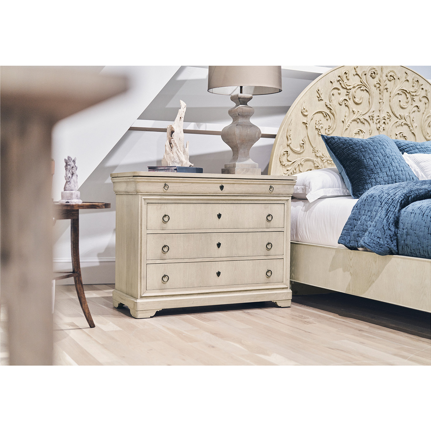 Moon Flower Carved Bed