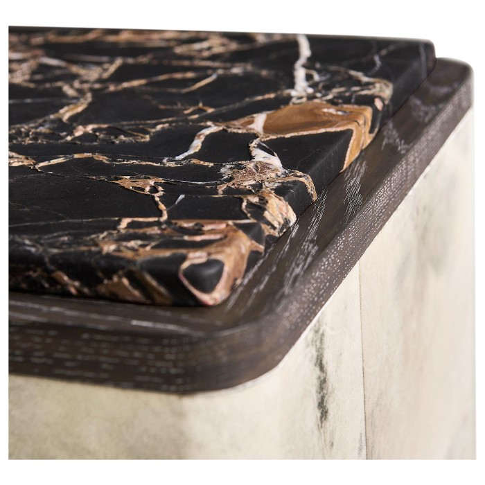 Truett Low Pedestal Table Black and White