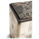 Truett Low Pedestal Table Black and White