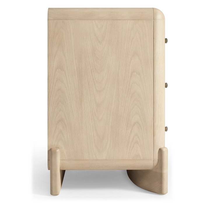 Keel Raffia Three Drawer Nightstand