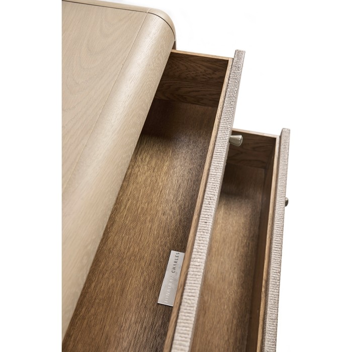 Keel Raffia Three Drawer Nightstand