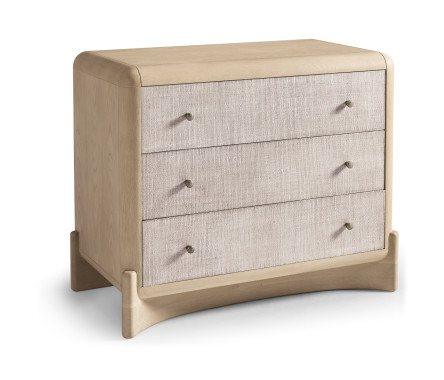 Keel Raffia Three Drawer Nightstand