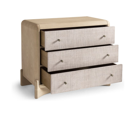 Keel Raffia Three Drawer Nightstand