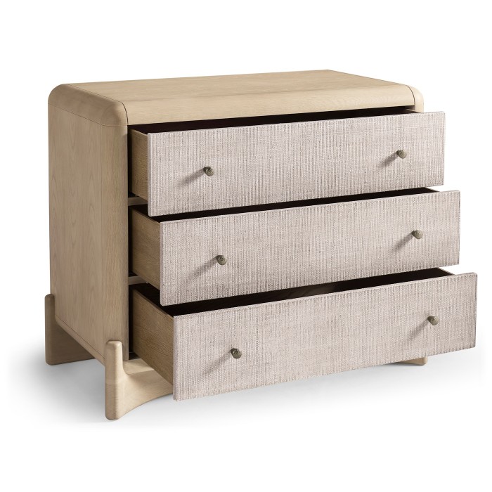 Keel Raffia Three Drawer Nightstand