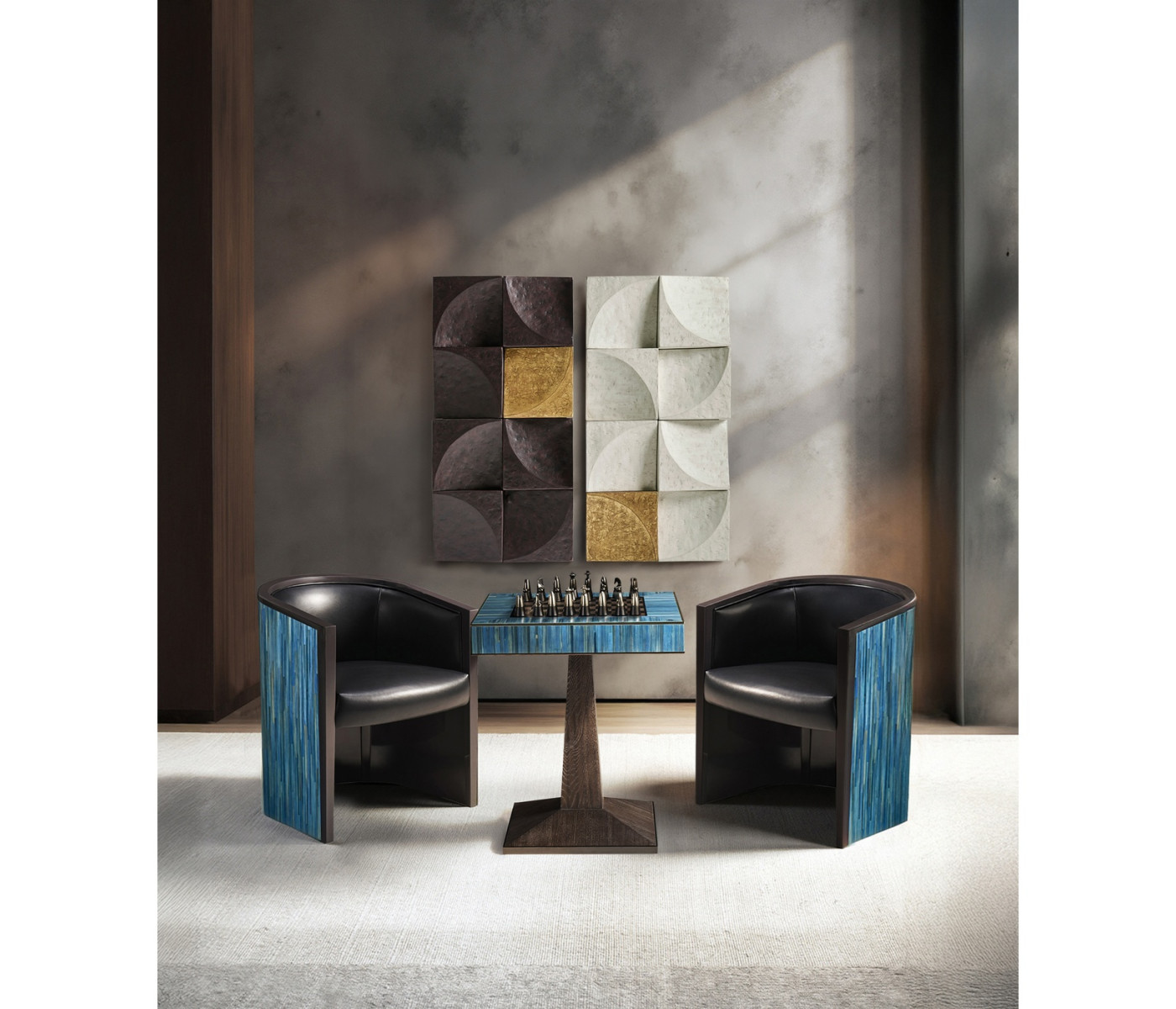 Sapphire Straw Barrel Chair