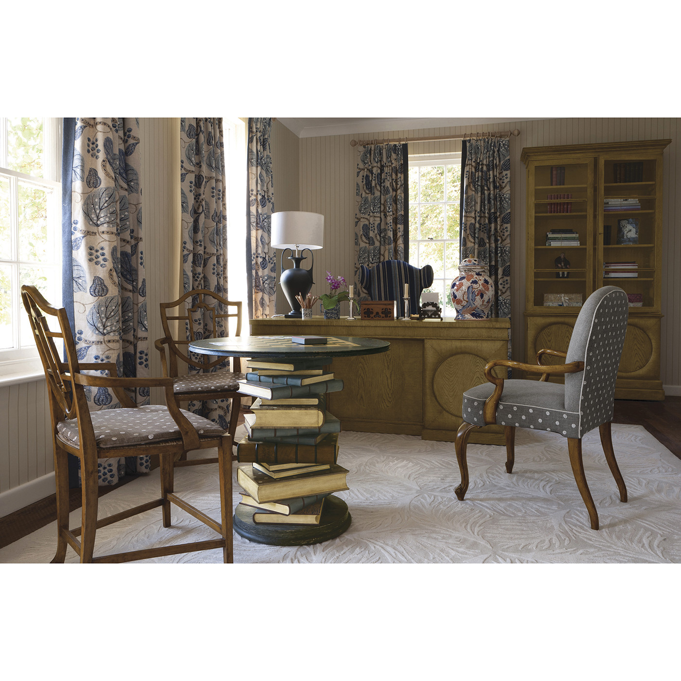 Gunby Grey Fruitwood Dining Arm Chair