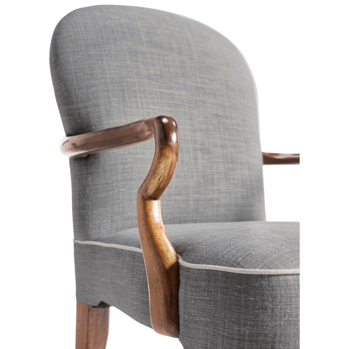 Gunby Grey Fruitwood Dining Arm Chair