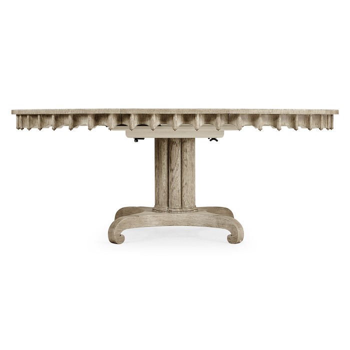 Longwood Round-to-Oval Grey Oak Dining Table 54