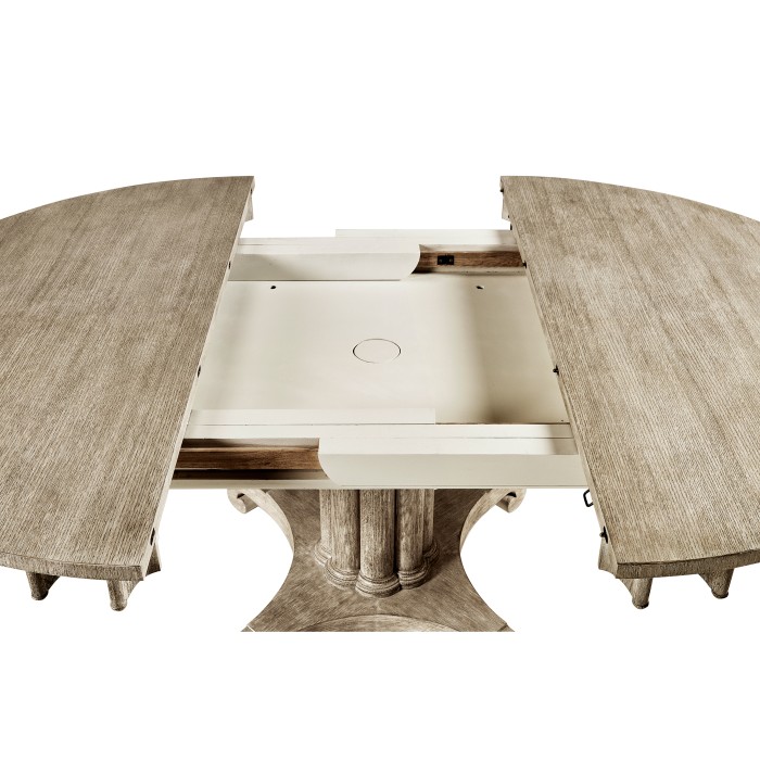 Longwood Round-to-Oval Grey Oak Dining Table 54