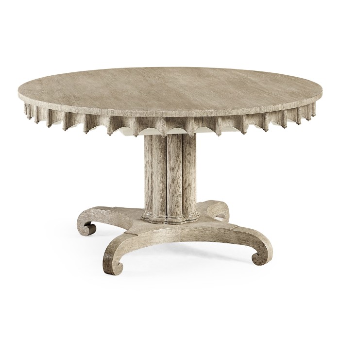 Longwood Round-to-Oval Grey Oak Dining Table 54