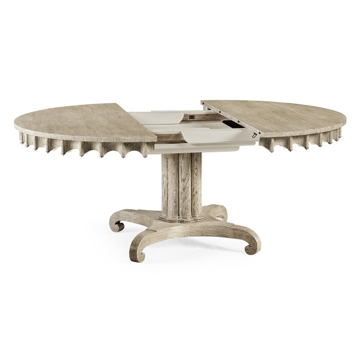 Longwood Round-to-Oval Grey Oak Dining Table 54