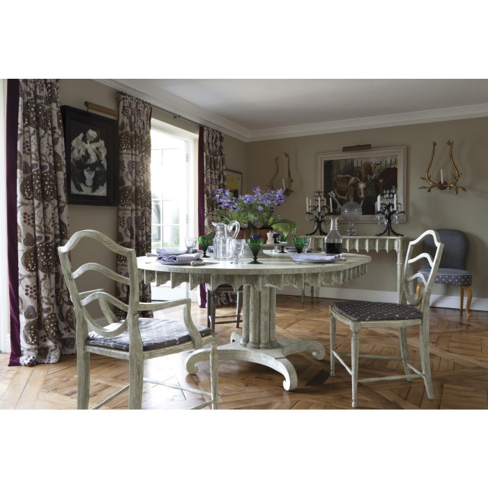Longwood Round-to-Oval Grey Oak Dining Table 54