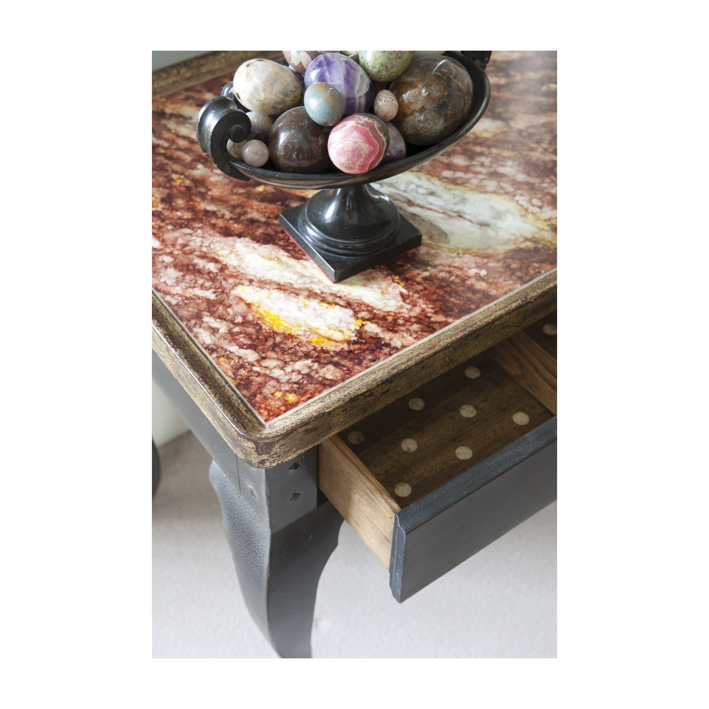 Hemsley table white marble