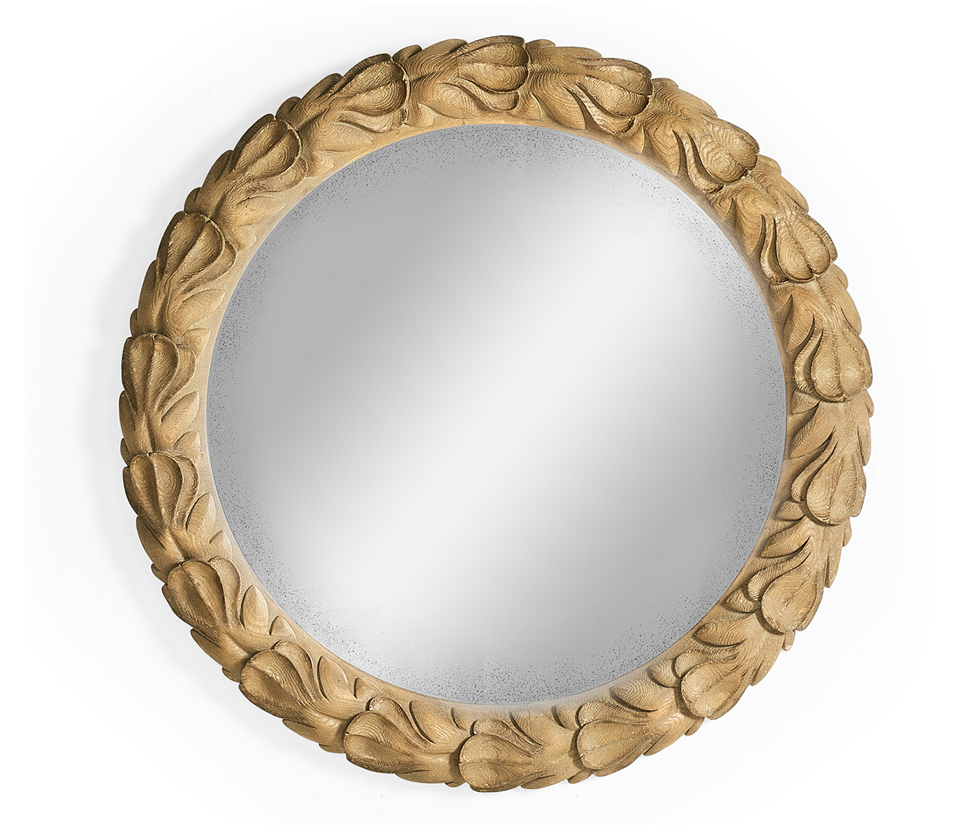 Wrenbury Round Gilded Vintage Oak Mirror