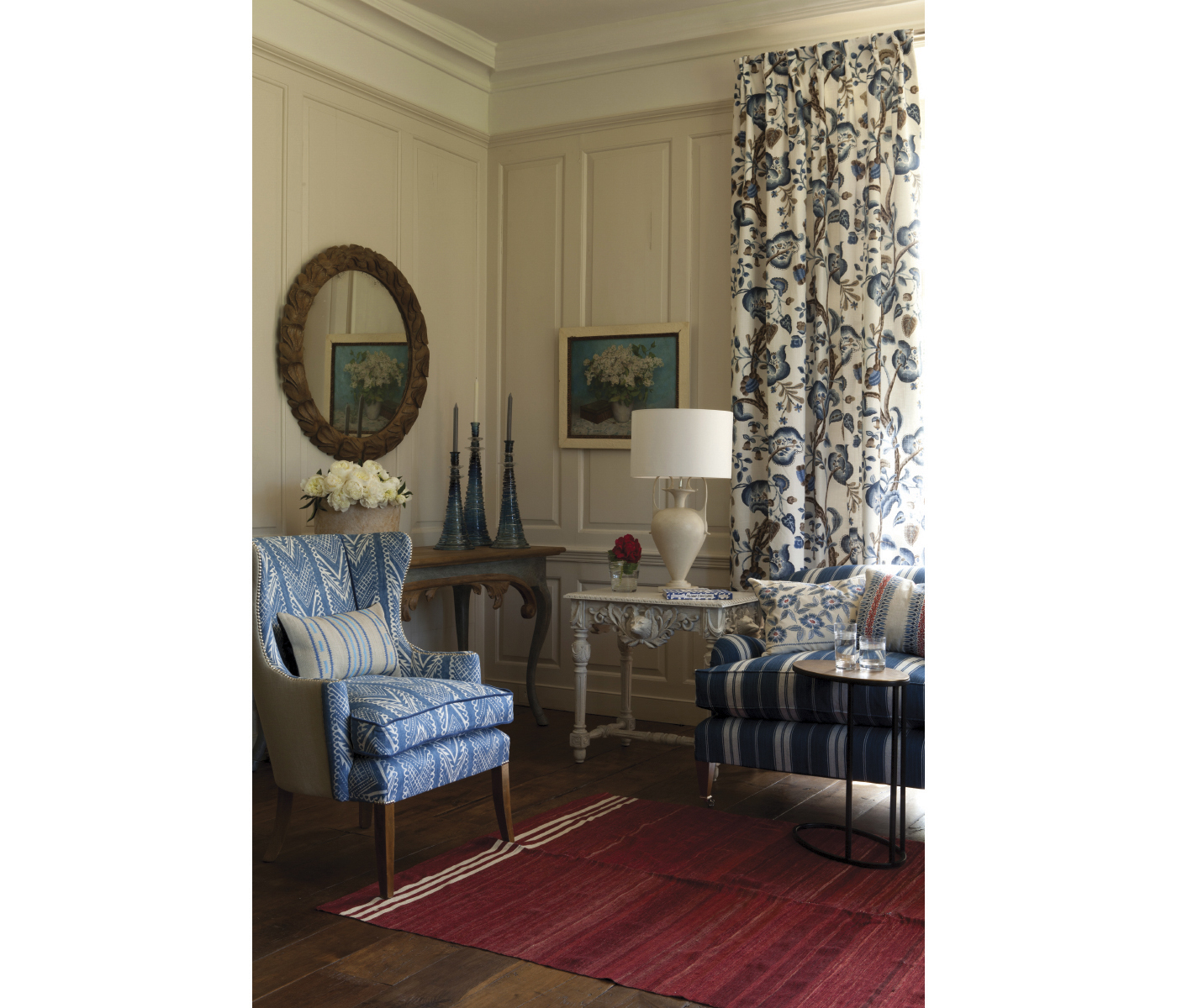 Wrenbury Round Gilded Vintage Oak Mirror