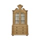 Oulton Vintage Oak Cabinet with Glass Doors & Glass Shelves