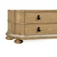 Oulton Vintage Oak Cabinet with Glass Doors & Glass Shelves