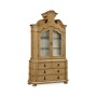 Oulton Vintage Oak Cabinet with Glass Doors & Glass Shelves